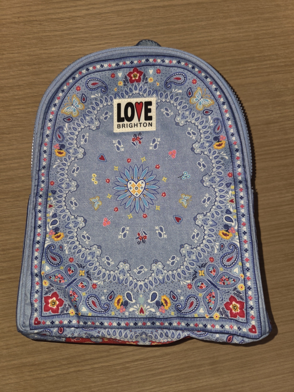 Brighton Blue Paisley Heart Motif Backpack